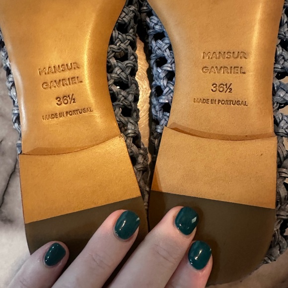 Mansur Gavriel Light Blue soft leather woven ballerina flats, comfie new 37 - Picture 3 of 5